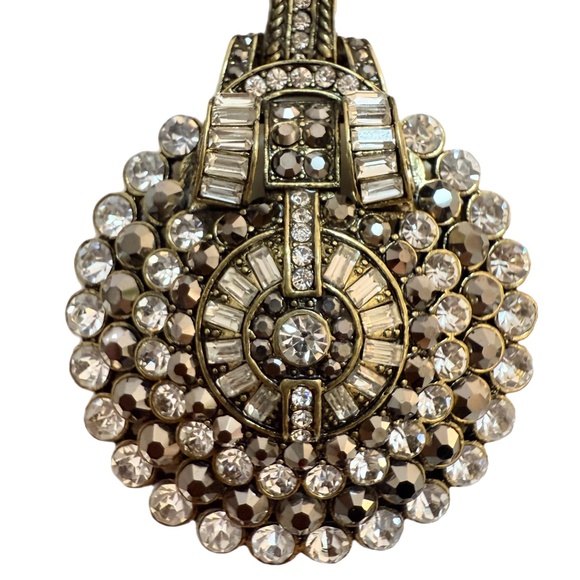 Heidi Daus USA Art Deco Crystal Medallion Necklace with Original Box - Picture 3 of 13